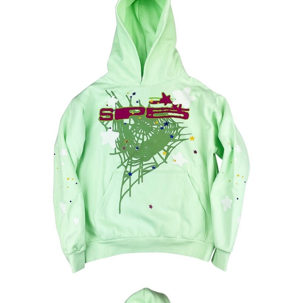 Sp5der SP5 Hoodie Sweatshirt Mint Green
